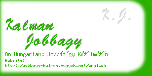 kalman jobbagy business card